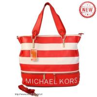 michael kors striped groot rood bakken Tasje Goedkoop 23j2y785